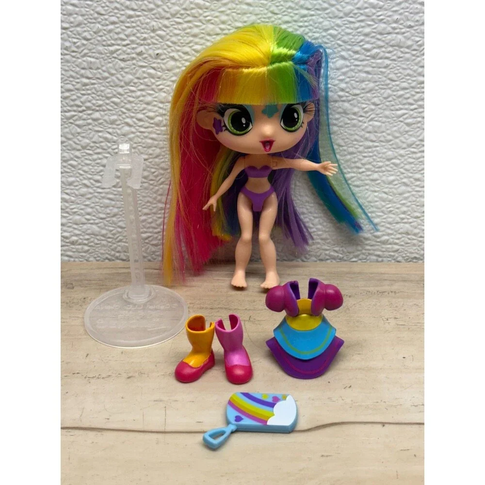 Decora Fashion Girlz With Stand And Rainbow Hair